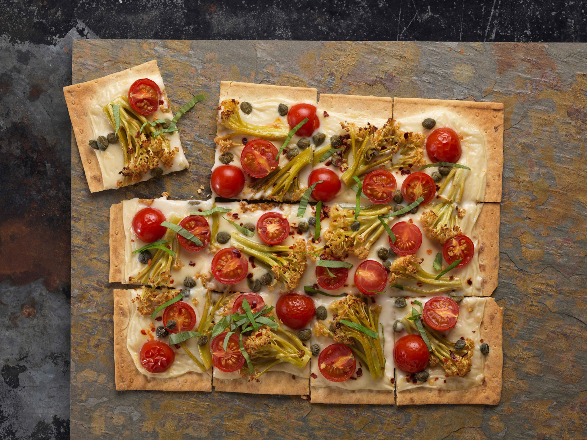 Smoked CAULILINI® baby cauliflower Lavash Flatbread with Goat Cheese ...